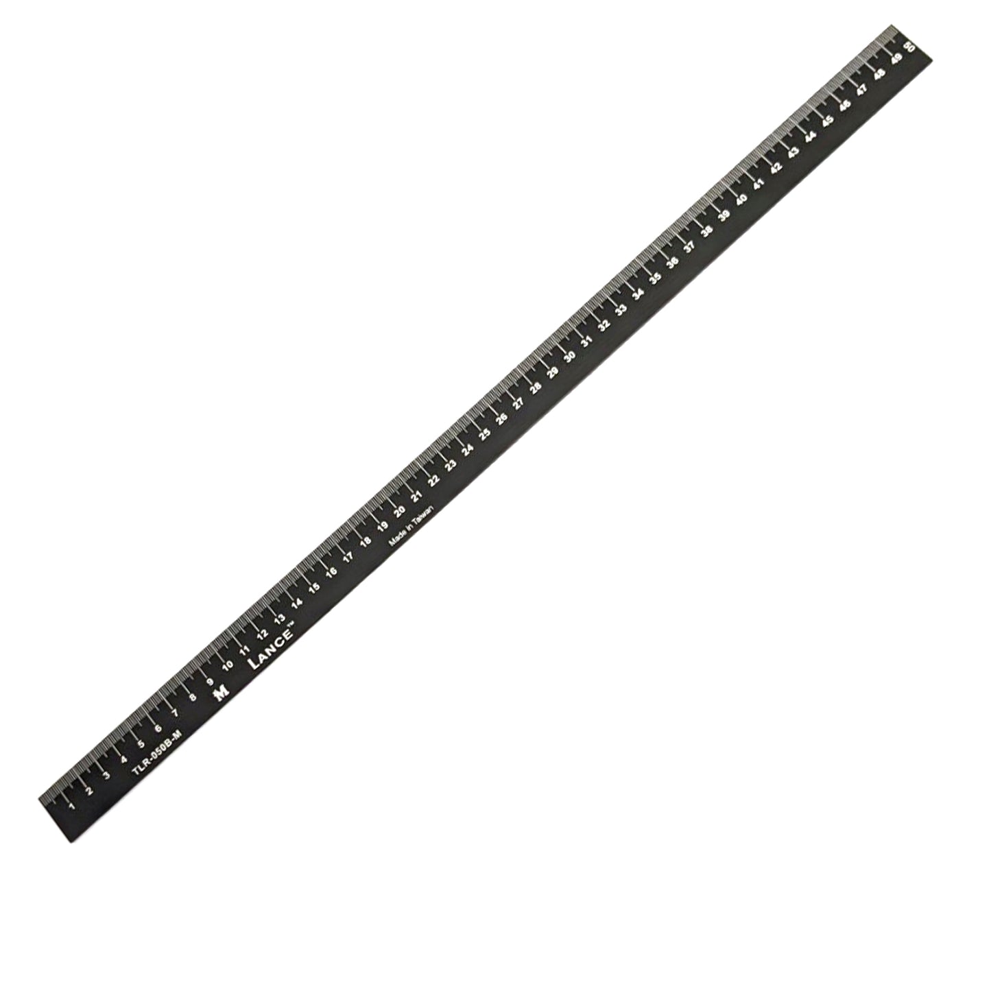 Lance Black Metric Ruler with top edge left-to-right centimeter markings