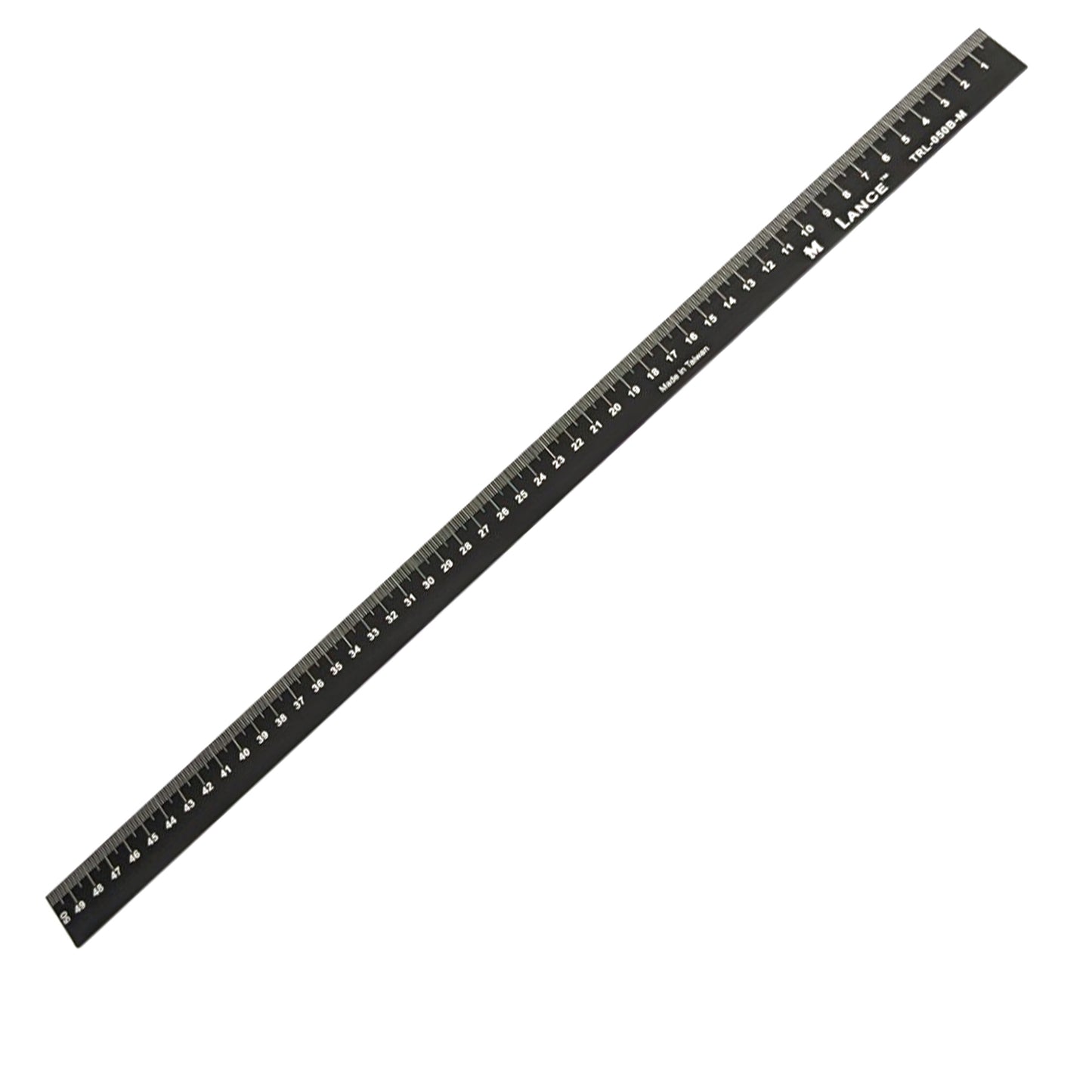 Lance Black Metric Ruler with top edge right-to-left centimeter markings