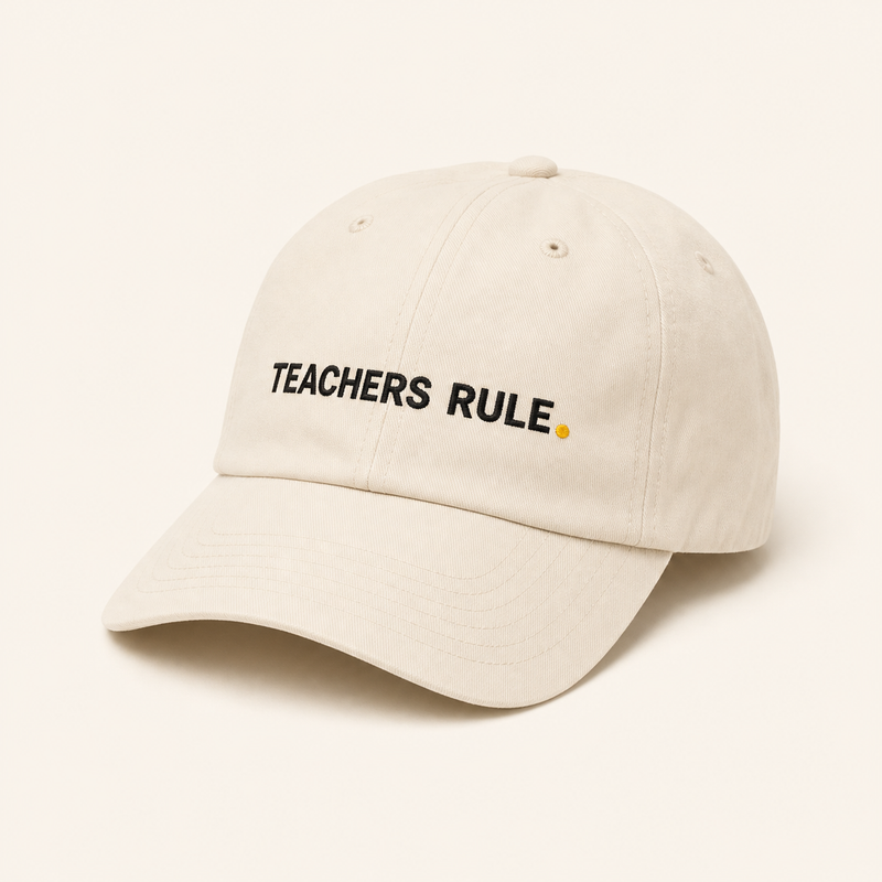 Cream Teachers Rule. Dad Cap