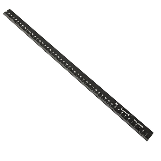Lance Black Metric Ruler with bottom edge right-to-left centimeter markings