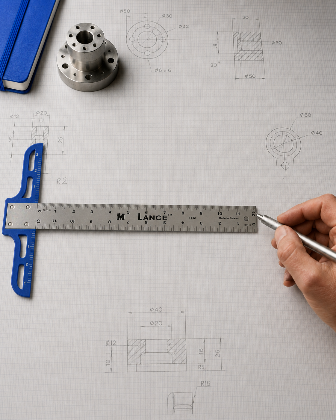 The engineer at work with a Lance instrument