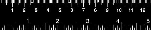 Genuine close-up of the 20-inch Lance dual-scale ruler: centimeter markings on the upper edge and inches below