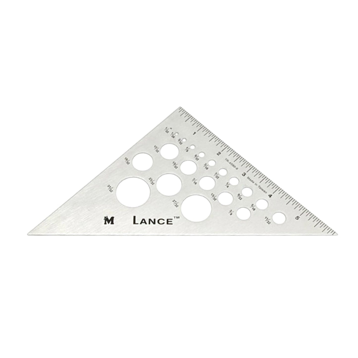 Lance 45/45/90 Degree Triangle Ruler with template holes