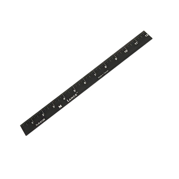 LANCE 12" BLACK ANODIZED LEFT/RIGHT TOP EDGE RULE - Lance Rulers - Precision Measuring Tools