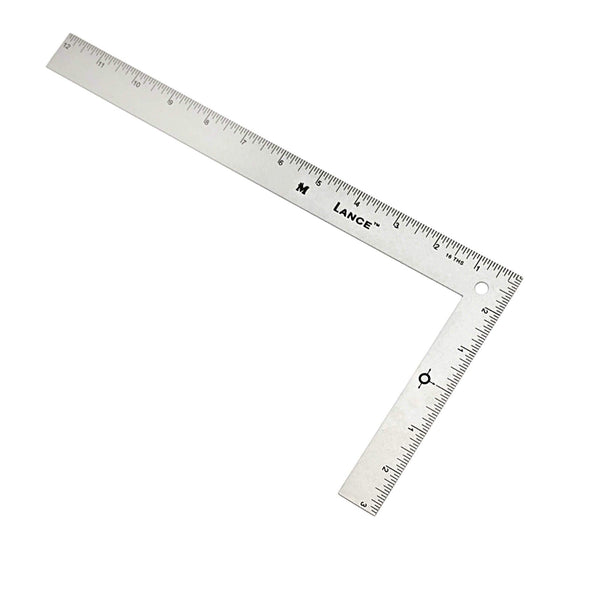 LANCE 12" X 6" MINI ALUMINUM L-SQUARE - Lance Rulers - Precision Measuring Tools