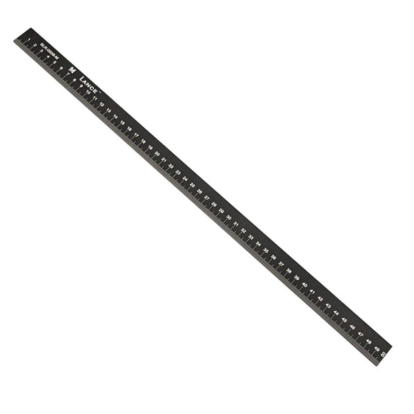 LANCE 150CM LEFT-RIGHT BOTTOM EDGE BLACK METRIC RULE - Lance Rulers - Precision Measuring Tools