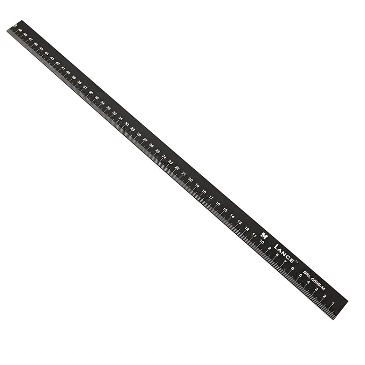 LANCE 150CM RIGHT-LEFT BOTTOM EDGE BLACK METRIC RULE - Lance Rulers - Precision Measuring Tools