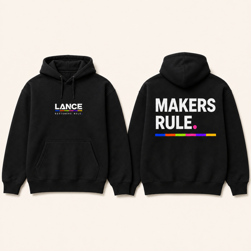 Black Makers Rule. Heavyweight Hoodie, front and back