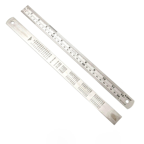 LANCE 1" X 12" STAINLESS (METRIC/ENGLISH) - Lance Rulers - Precision Measuring Tools
