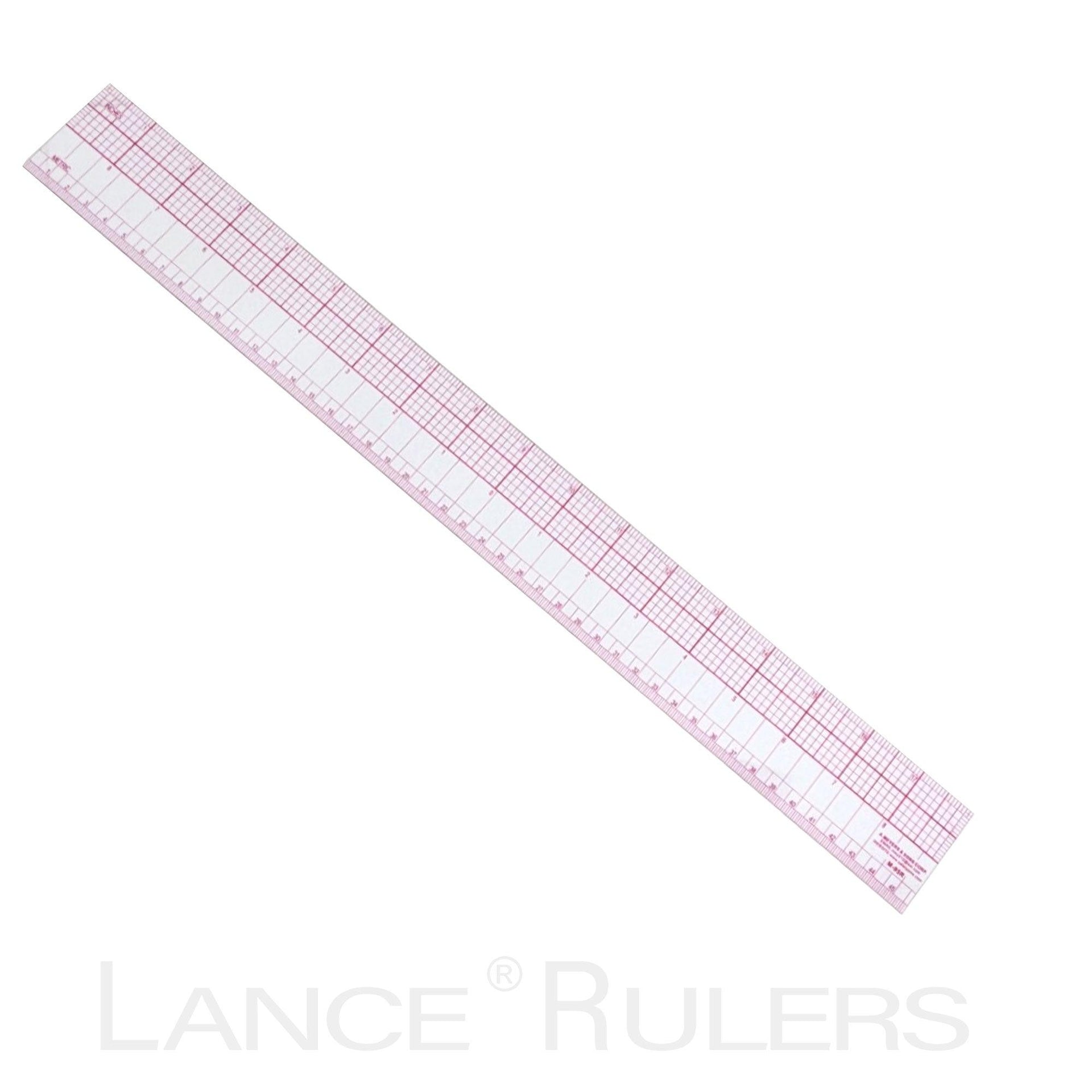 LANCE 2" 18" GRAPHIC METRIC RULER RED