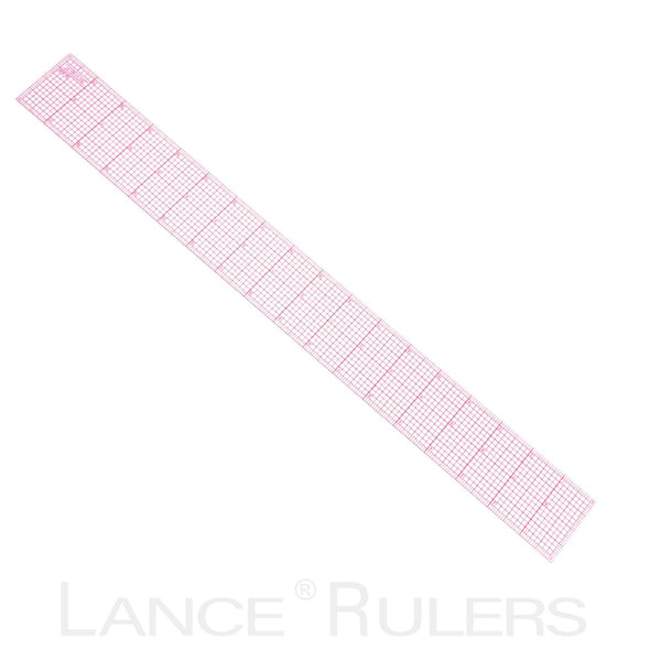 LANCE 2" X 18" GRAPHIC RULER RED - Lance Rulers - Precision Measuring Tools