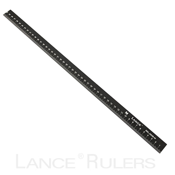 LANCE 200CM RIGHT/LEFT BOTTOM EDGE BLACK METRIC RULE - Lance Rulers - Precision Measuring Tools