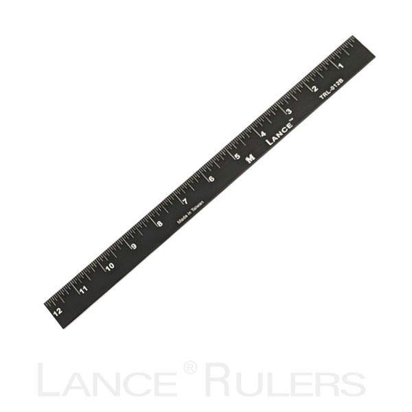 LANCE 200CM RIGHT/LEFT TOP EDGE BLACK METRIC RULE - Lance Rulers - Precision Measuring Tools