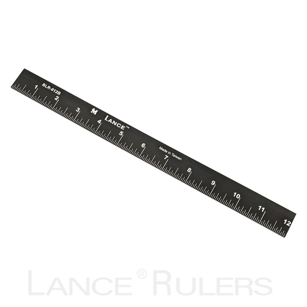 LANCE 24" BLACK ANODIZED LEFT/RIGHT BOTTOM EDGE RULE - Lance Rulers - Precision Measuring Tools