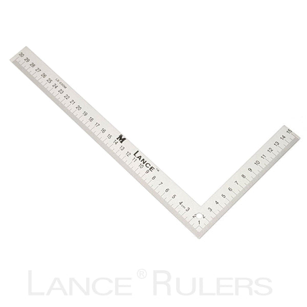 LANCE 30CM X 15CM MINI ALUMINUM L-SQUARE - Lance Rulers - Precision Measuring Tools