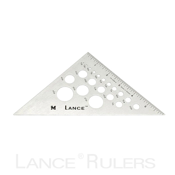 LANCE 6" TEMPLATE TRIANGLE RULER 45°/45°/90° - Lance Rulers - Precision Measuring Tools