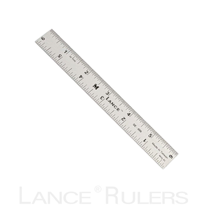 LANCE 6" X 3/4" STRAIGHT EDGE ALUMINUM RULE - Lance Rulers - Precision Measuring Tools