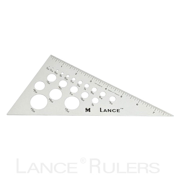 LANCE 8" TEMPLATE TRIANGLE RULER 30°/60°/90° - Lance Rulers - Precision Measuring Tools